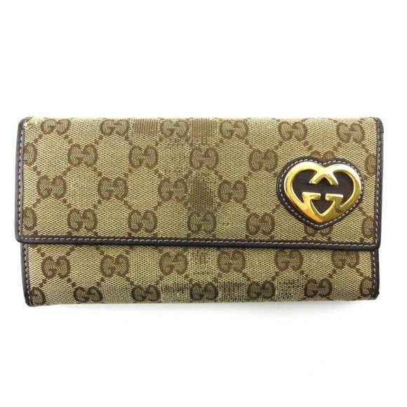 GUCCI Long Wallet GG Canvas Beige Canvas x Leather Authentic - Picture 1 of 11